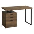 Monarch Specialties Computer Desk, Home Office, Laptop, Left, Right Set-up, Storage Drawers, 48"L, Work, Metal, Walnut I 7640